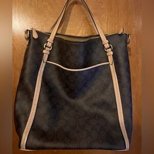 Coach Beige Leather Label